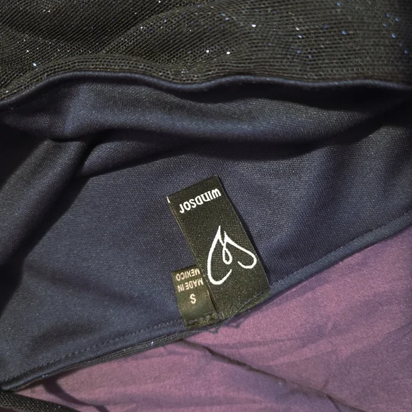 Windsor Navy Blue Off The Shoulder Short Dress - Picture 3 of 5